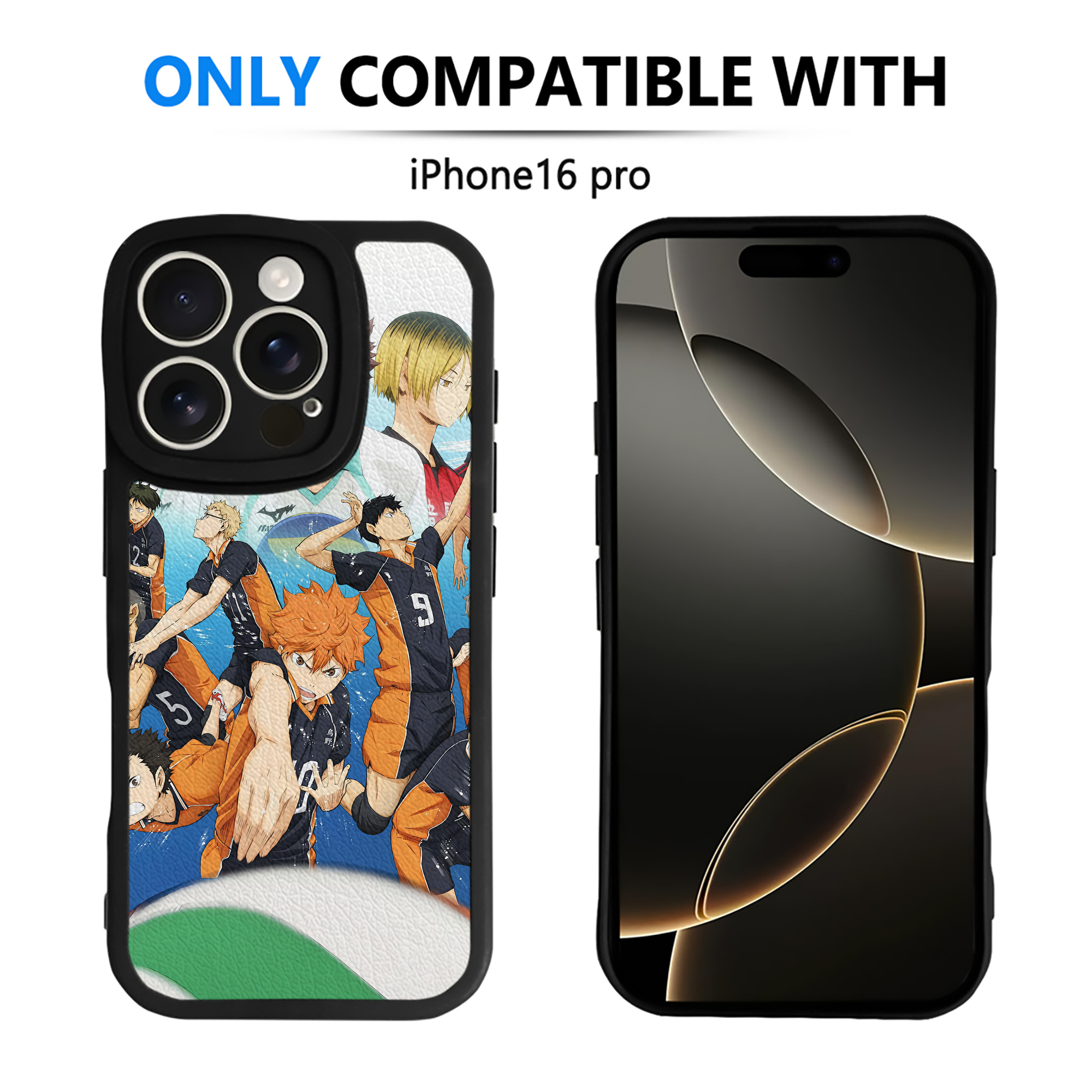 （画像用） ハイキュー!! Haikyu!! 【iPhone 16シリーズ対応】シリコンスマホケース（レザー調） 材質：シリコン